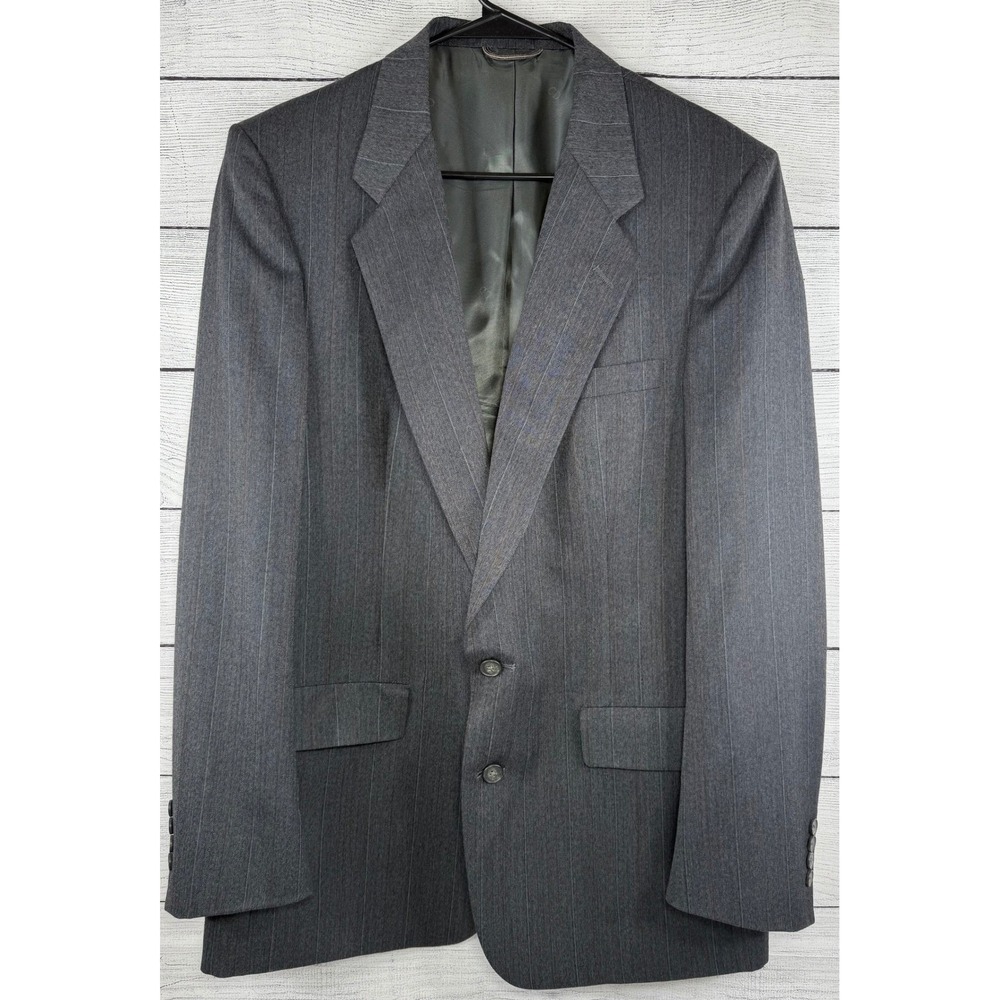 Christian Dior Monsieur Vintage Gray Pinstripe Wool Suit Blazer 44L Pants 36x31‎